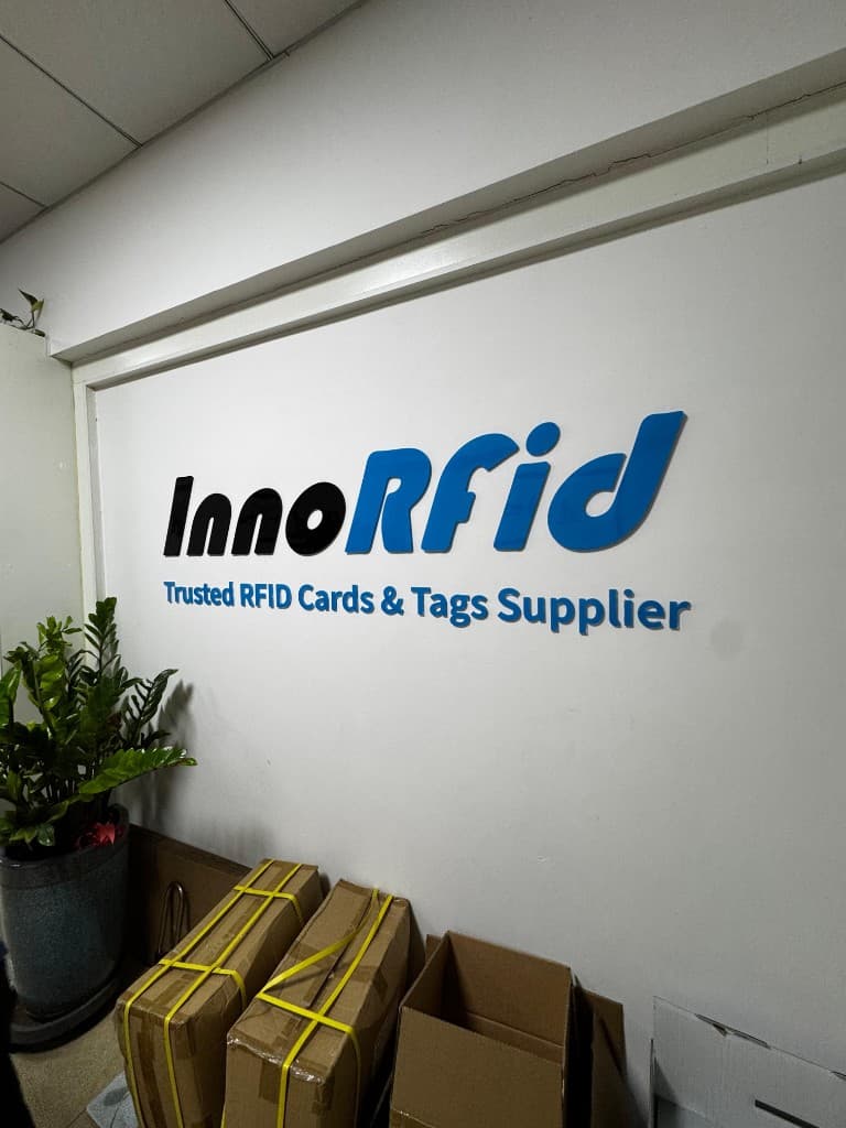 InnoRFID brand wall at headquarters